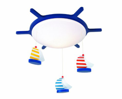 Niermann Taza de techo, diseño veleros E27, 15 W, Ópalo blanco y azul precio