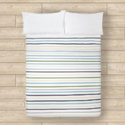 SÃ¡bana Encimera AlgodÃ³n - Basic Rayas Azul cama 150 o 160 cm - 240x270 cm