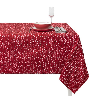 Mantel AlgodÃ³n - Guirnalda 4 Comensales - 150x150 cm Rojo