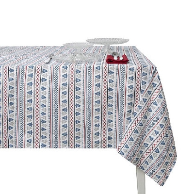 Mantel Algodón - Arboles 4 Comensales - 150x150 cm Azul