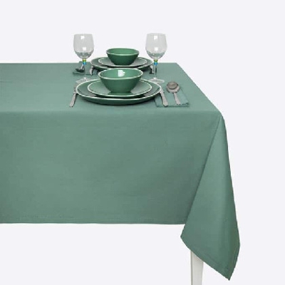 Mantel Algodón - Basic verde 8 Comensales - 150x250 cm Verde
