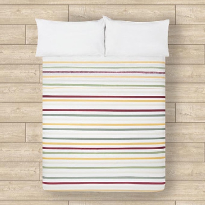 SÃ¡bana Encimera AlgodÃ³n - Basic Rayas Burdeos cama 080 o 090 cm - 160x270 cm