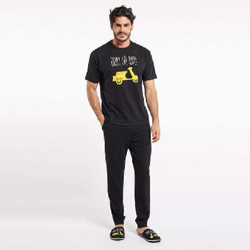 Pijama 2 piezas - Fausto Negro Talla XXL en oferta