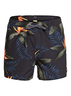 Quiksilver Poolsider 15" - Short De Natación para Hombre Jam/Volley, Hombre, Black, XXL