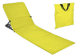 Spetebo Esterilla para la playa, plegable, con respaldo, tumbona para la playa, jardín, amarillo características