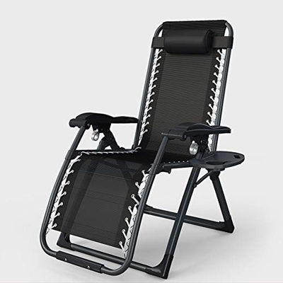 WZP-Lafuma Tumbona Relax/Silla Respaldo con Bandeja/Sillón reclinable/Plegable y Ajustable,Silla de jardín con reposacabeza,por cámping balcón Ocio al
