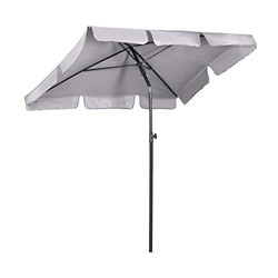 Sekey® Sombrilla 200 x 125cm Parasole para Terraza Jardín Playa Balcón Piscina Patio ，Protector Solar UV50+ ， Color Gris Claro ， Rectángulo precio