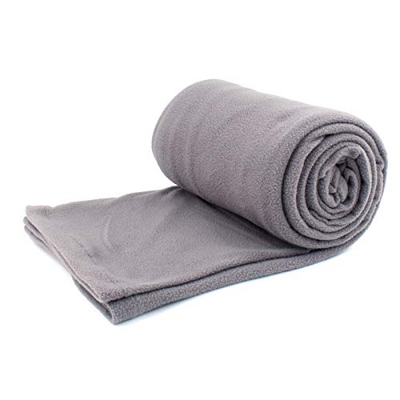Syfinee Acampada Polar Saco de Dormir Forro Portátil Cálido Cremallera Manta Aire Libre Oficina Casa - Gris