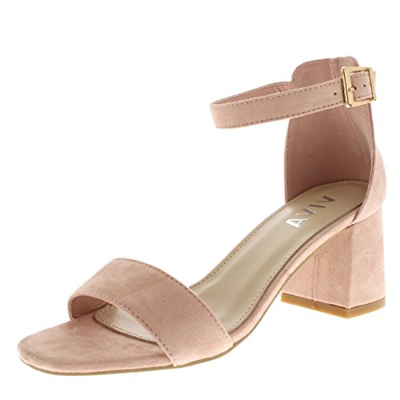 Viva Mujer Sandalia el Talón Punta Abierta Moda Correa de Tobillo Talones - Rosa - 39 - KL0135