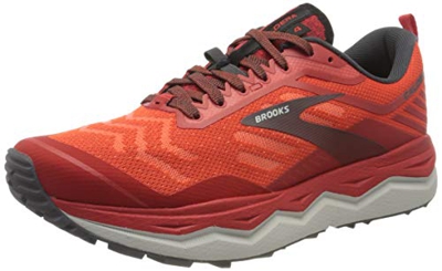 Brooks Caldera 4, Zapatillas para Correr para Hombre, Alto Riesgo Rojo/Ébano/Gris, 45.5 EU