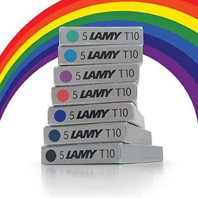 Lamy T10 Surtido Color Paquete Fuente Pluma Cartuchos De Tinta Recambios Repuesto Reemplazo Para Todos Los Lamy Estilográfica Plumas (1 Paquete De Cad