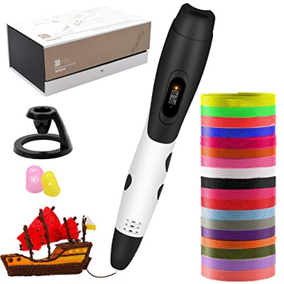 Bolígrafo 3D, bolígrafo de impresión 3D inteligente con filamento de 18 colores, control de temperatura de impresión de 6 velocidades, compatible con 