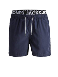 Jack & Jones JJIARUBA JJSWIMSHORTS AKM DB WB Solid Bañador para Hombre, Azul Marino, M en oferta