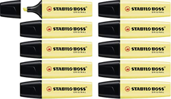 Marcador STABILO BOSS Original Pastel - Caja con 10 unidades - Color amarillo en oferta