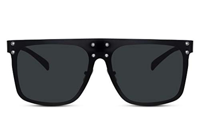 Cheapass Gafas de Sol Mujer Grandes XXL Negras Sin Montura Oversize Chica