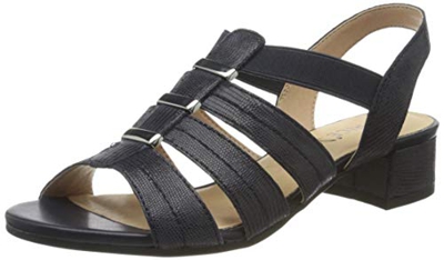 Caprice Carla, Sandalias de Talón Abierto para Mujer, Azul (Navy Reptile 826), 39 EU