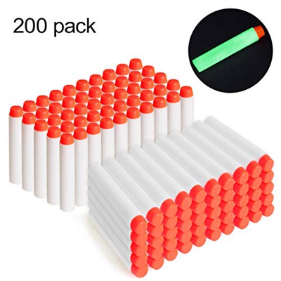 DEWEL Dardos Nerf - Fluorescencia,7.2 cm,200 Piezas