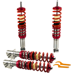 Para VW Rabbit Golf MK1 I Altura ajustable Coilovers Suspensión Kit de bajada Rojo precio