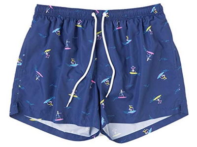 TEX - Bañador Estampado para Hombre, Azul Marino, XL