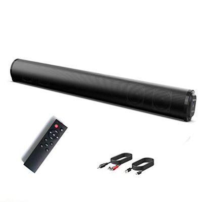 Barras de Sonido para TV, Bluetooth 5.0, Profesional Sonido Envolvente Altavoz para TV/Home Cinema, Apoyo HDMI/Coaxial/AUX/óptico/USB, Compatible para