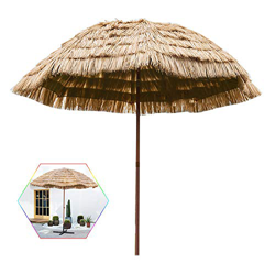 Aly Sombrilla Redonda Ø 10 pies / 3 m, Parasol de Paja Tropical de Playa Hawaiana, Patio Jardín Hawaii Paraguas (Color Natural) características