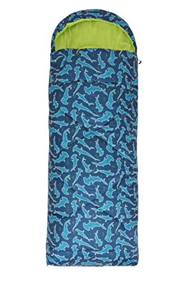 Mountain Warehouse Minisaco de Dormir Estampado Apex para niños - Peso Ligero, con Aislamiento de Fibra Hueca - para acampadas con niños Azul Marino T
