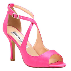 Duosheng & Elegant HP1820 Mujer Punta Abierta Tacones de Aguja Hebilla Satín Strappy Sandalias de Fiesta de Noche de Bodas Rosa Caliente EU 37 características
