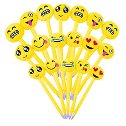 Gudotra 24pcs Pluma de Emoji de Plush Bolígrafos Azul Detalles Papelería Regalos para Niños Cumpleaños Navidad (Estilo5) características