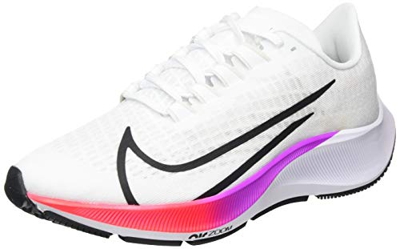Nike Wmns Air Zoom Pegasus 37, Zapatillas para Correr para Mujer, White Flash Crimson Hyper Violet Spruce Aura Vapor Green Black, 37.5 EU