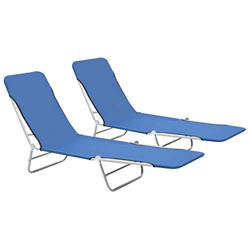 mewmewcat 2xPlegable Tumbona de Jardín Exterior para Jardín Patio Porche o Piscina,Respaldo Ajustable,Carga Máxima 120kg,56x182x24,5cm Azul características