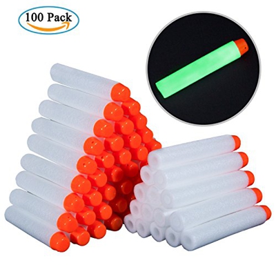 Meersee Recarga Dardos 100pcs Espuma Suave Dardos Recarga Bala Blasters para Nerf N-Strike Elite Serie Niños Juguete Pistola