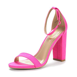 DREAM PAIRS Sandalias de tacón alto para mujer, Rosa (Gamuza fucsia), 37 EU en oferta