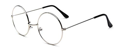 LHKQ Retro gafas sin graduar hombre mujer Vintage Gafas transparentes gafas sin cristales Gafas Redondo nerd John Lennon gafas metal Decorar monturas 