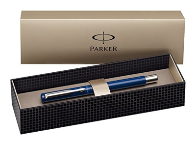 Parker - Pluma estilográfica y caja (punta media), color azul