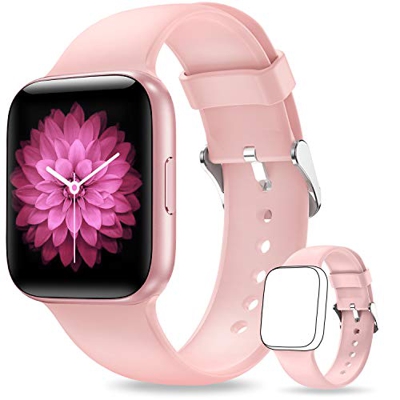 NAIXUES Smartwatch, Reloj Inteligente IP68 para Mujer, Reloj Deportivo con Monitor de Sueño Pulsómetro Podómetro Notifica Whatsapp, Pulsera Actividad
