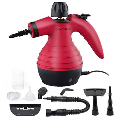 Limpiador de Vapor de Mano, Limpiador de Vapores Portátil de Usos Múltiples con 9 Accesorios para Quitar Manchas, Alfombras, Cortinas, Asientos de Aut