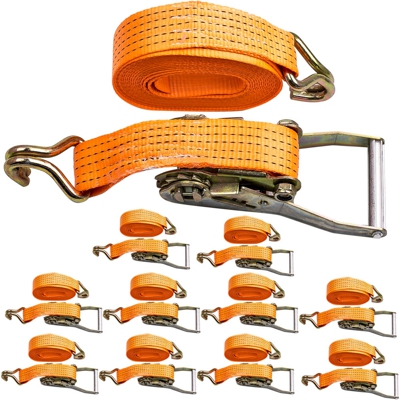 Correa de Trinquete Amarre 6mx50mm Manija De Hierro Doble Gancho JCorreas Strong