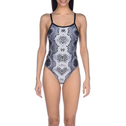 Arena W Challenge Back One Piece Bañador Deportivo Mujer Snake Skin, Black, 38 en oferta