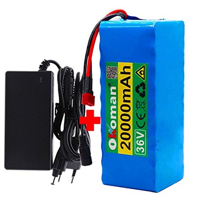 36v 10s4p 20ah 500w Batería De Alta Potencia 42v 20000mah 18650 Batería De Litio Ebike Bicicleta Eléctrica con Cargador BMS +