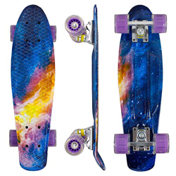 Eseewin 22"x6 Monopatín Mini Cruiser Completo para Principiantes Jóvenes Adolescentes Niñas Niños con Ruedas LED (Blaze) características