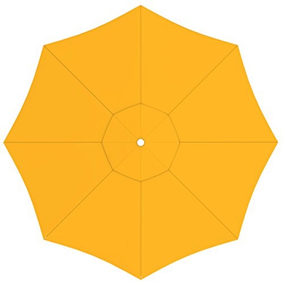 paramondo Tela de Recambio para Sombrilla Parasol INTERPARA, Incl. Air Vent (3,5m / Redonda), Amarillo