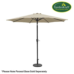 Garden Kraft 14630 2,7 m 6 Rib manivela e inclinable de sombrilla – Color Beige precio