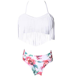 Bikini Cuello Halter Conjunto Bikinis con Flecos Relleno Mujer Niña Bañador Bandeau Push Up Dos Piezas Natacion Trajes de Baño Mujer Bañadores Señora  características