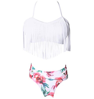 Bikini Cuello Halter Conjunto Bikinis con Flecos Relleno Mujer Niña Bañador Bandeau Push Up Dos Piezas Natacion Trajes de Baño Mujer Bañadores Señora 
