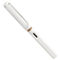 Lamy safari - pluma estilográfica blanca, plumín medio. precio