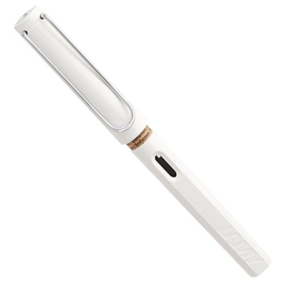 Lamy safari - pluma estilográfica blanca, plumín medio.