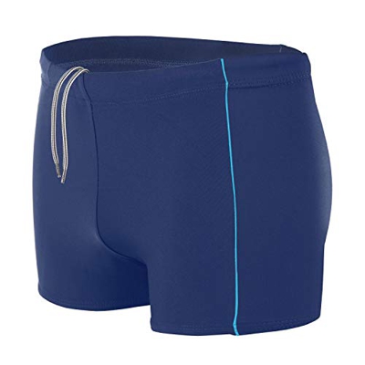 Aquarti Bañador para Hombre Tipo Boxer, Azul Oscuro/Azul, S