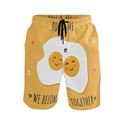 BONIPE - Bañador para hombre, diseño de huevo escalfado, secado rápido, con cordón y bolsillos Multicolor multicolor M precio
