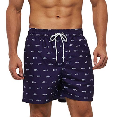 SmartQian - Bañador para hombre con forro de malla y cordón ajustable Grades XL