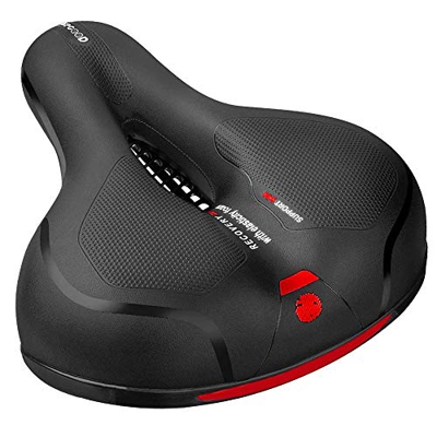 SPGOOD Sillín de Bicicleta, Cómodo Asineto Ergonómico, impermeable y reflectante, adecuado para hombres y mujeres, adecuado para bicicletas de montaña